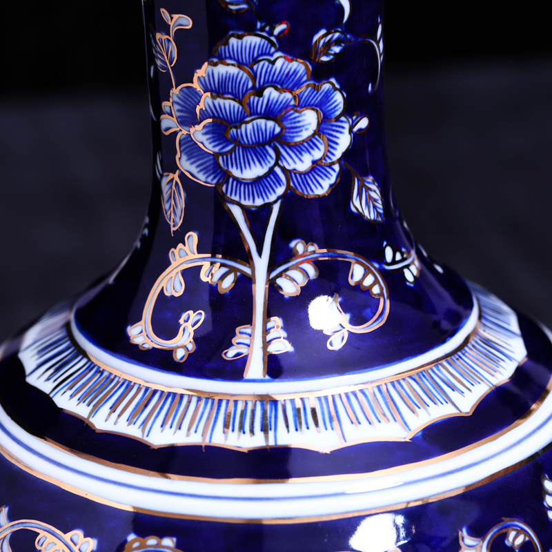 Jingdezhen ceramic vase of large sitting room of Chinese style porch place the see colour blue and white porcelain decoration