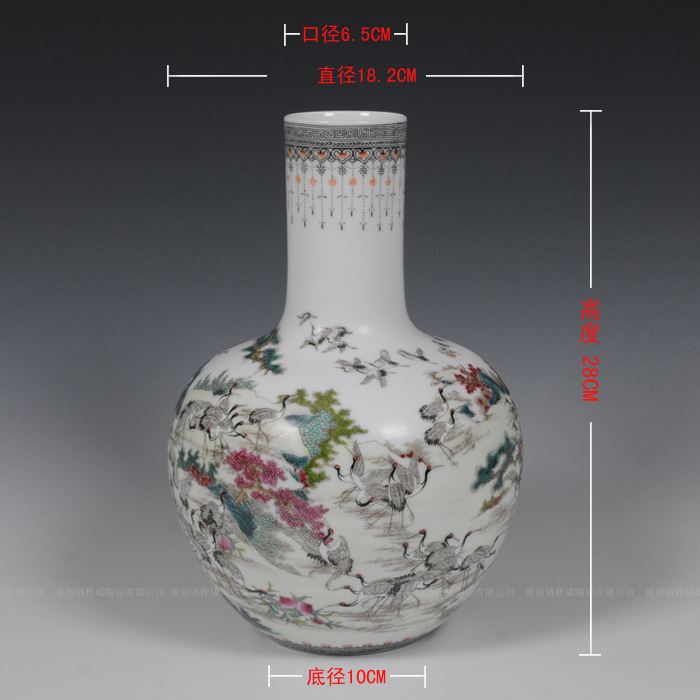 Jingdezhen ceramic best crane figure celestial vase in the living room decoration decoration furnishing articles, vases, flower receptacle