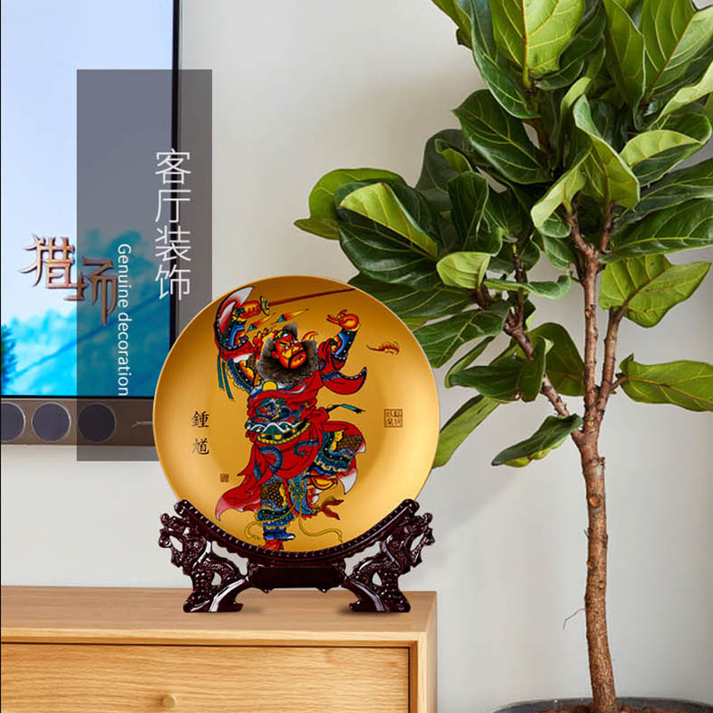 Jingdezhen ceramic doors of TV ark, plate loading place to live in the living room opening gifts hang dish porcelain