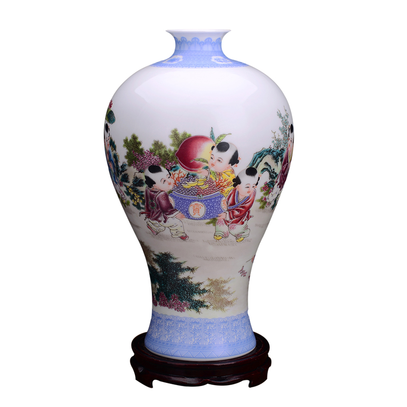 Jingdezhen ceramics powder enamel merrily merrily vase sitting room place crafts modern fashionable home TV ark