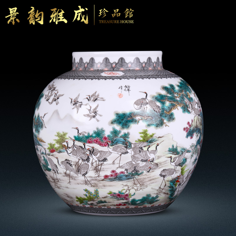 Jingdezhen ceramic new Chinese style flower vase furnishing articles home sitting room decoration porcelain craft ornament