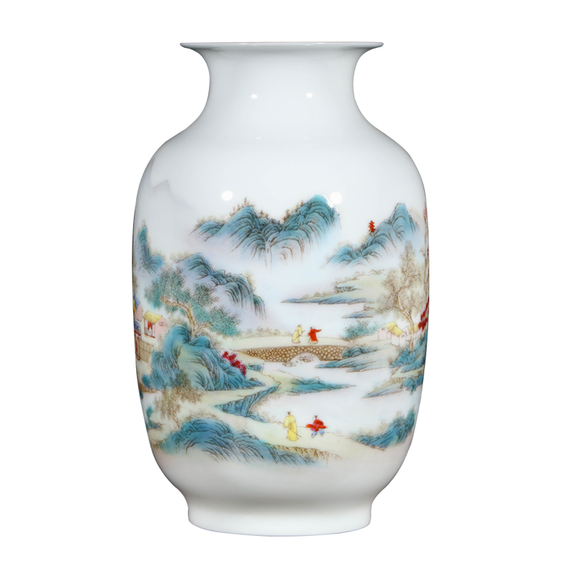 Jingdezhen ceramic new Chinese style flower arrangement craft porcelain vase place to live in the living room table decoration ceramic bottle