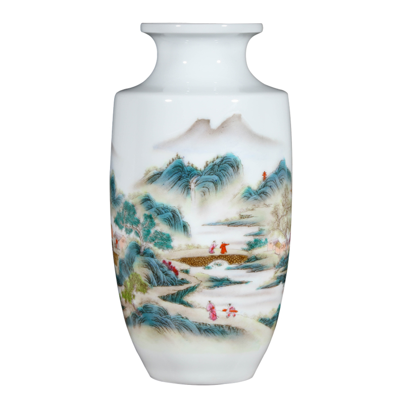 Jingdezhen ceramic hand - made far jiang hang sail flower vase furnishing articles sitting room rich ancient frame craft gift ornament