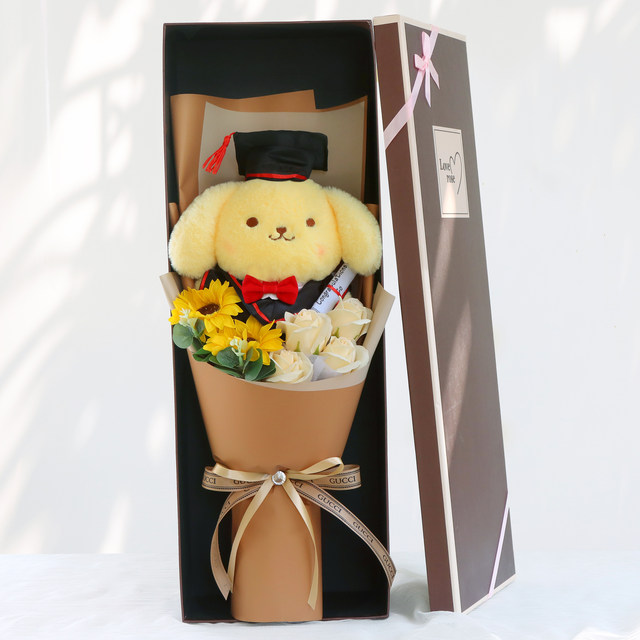 ກາຕູນ Bouquet Doll Doll Doll Flower Gift Rose Creative Birthday Gift for Girls and Classmate Graduation Season