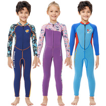 Daifu swimming suit for men and women and diving suit 2 5MM warm conjoined winter long sleeve snorkeling thickened cold protection