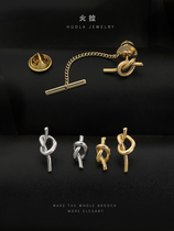 Knot original design love brooch mens suit tie clip metal chain pin suit badge simple accessories