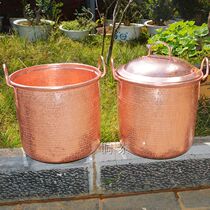 Pure handmade red copper soup pot cooking medicine big copper pot hotel suitable for large copper pot thickening liquefied gas use thickening