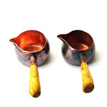 Copper antique with wooden rake Cup Anti-scalding road cup pure copper cup Copper Cup copper tea cup pure hand thickening