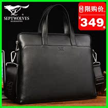Seven Wolves Bag Packs 2020 New Tide Mens Handbag Mens Briefcase Business Hands With Backpack Genuine Leather Satchel