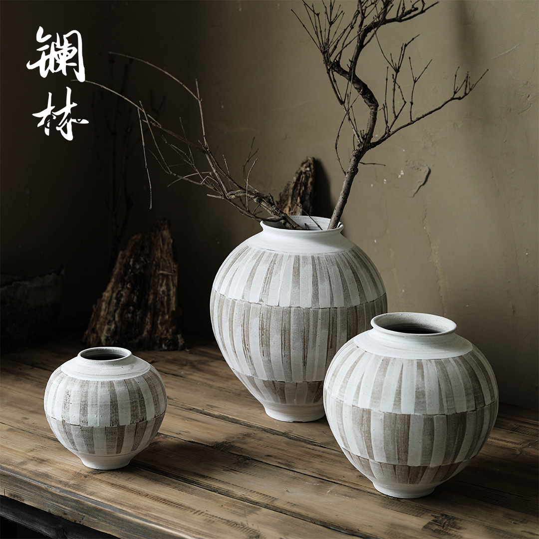 Retro coarse TaoChun hand - made ceramic vase artist light home decoration key-2 luxury Chinese flower arranging dried flowers, household furnishing articles