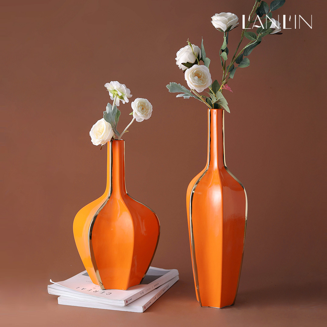 Ceramic vase furnishing articles sitting room porch TV ark, dried flower simulation flower, flower table home decoration vase mesa