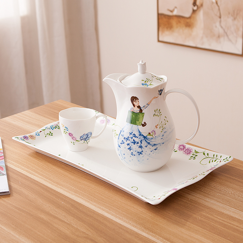 European rural wind home suits for with cool water kettle with water in a glass ceramic tea tea tea set