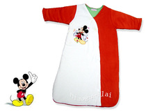 Autumn and winter cartoon lovely velvet baby sleeping bag early childhood anti-kick quilt warm and soft and breathable all season universal 0-2