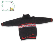 Winter children jacquard wool sweatshirt with two turtlenecks full fur coat high collar warm knit sweatshirt for boys and men