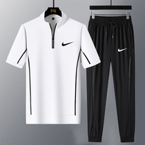 Nike Nike mens sports leisure couple suit ice silk sense 2021 summer new womens short-sleeved t-shirt mens