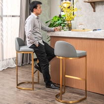 Bar stool Modern minimalist stool high bar stool Light luxury high foot stool Net red high stool household wrought iron bar chair