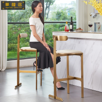 Cafe bar stool creative high chair Stainless steel European bar stool Front desk backrest simple high stool household
