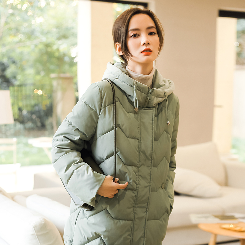 连帽棉服女2019新款棉衣女长款棉立方小个子修身韩版厚女式棉袄潮