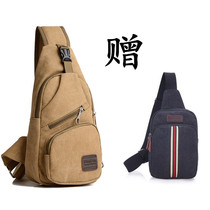 Fashion Chest Bag Canvas Men Skew Satchel Korean version Leisure Backpack Single shoulder bag Small bag Mens purse Tide bag