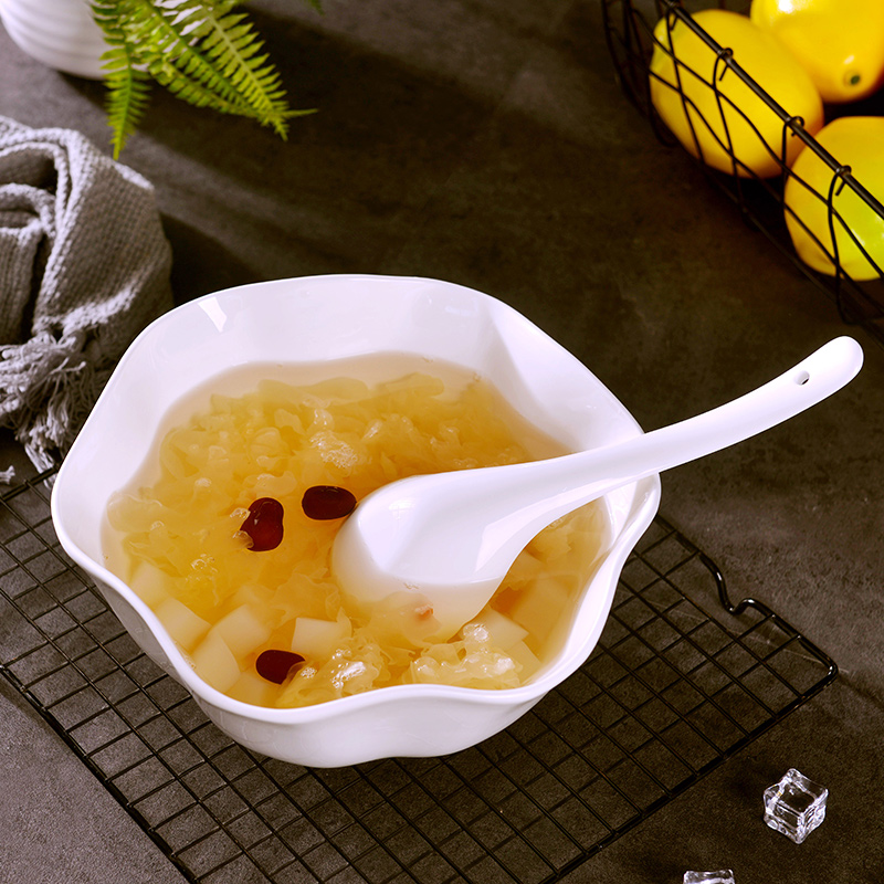 Jingdezhen household ipads China large soup bowl creative move hotel irregular ceramic soup bowl bowl restaurant