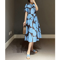 AnnaLemon hippie city modern breath cotton Polka blue color dress