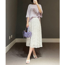 AnnaLemon elegant atmosphere three-dimensional texture heavy industry embroidery craft silk embroidery skirt