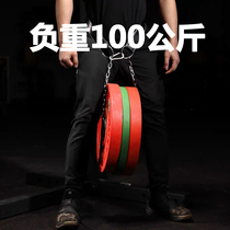 Monster manufacturing lead up to negative weight belt Aggravated Coarse Iron Chain Hanging Barbell Film Practice Back Fitness Weight Loss Double Bar Arm