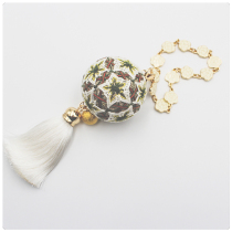 Hand Bow Ball DIY Material Bag Pray Blessing Safety Car Hang Day Ensemble And Advanced Custom Companion Hand Gift White Tangerine