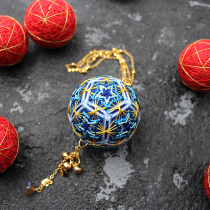 Hand Bow Ball DIY Material Bag Pray Blessing Safety Car Hang Day Ensemble and Wind Advanced Custom Companion Hand Gift Blue Flash