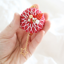 Hand Bow Ball DIY Material Bag Pray Blessing Safety Car Hang Day Ensemble And Advanced Custom Companion Hand Gift Red Star