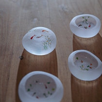 Japanese glass writer hand-made glass goldfish Wenzhen paper town a wangchi water play fish ornaments