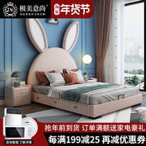 Childrens cots boy Wood 1 2 m single girl princess bed simple 1 5 mi wang red small modern bed