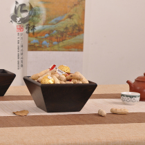 Solid wood purple light sandalwood minimalist Lift Fighting Rice Bucket Entrance Hall Containing Swing Piece Fo Table Fruit Tray Creative Gifts