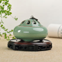 Old mahogany black sandalwood teapot base Red sour branch stone antique vase ornament base bonsai incense burner base