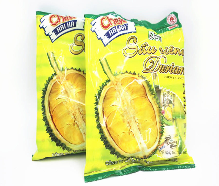 越南haiha霞海咀嚼糖榴莲味105克 海霞榴莲糖 低糖有嚼劲休闲糖果