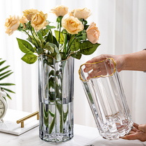 Glass Vase Ornament Living Room Flower Set Rose Lily Rich Bamboo Green Plant Flowers Special Transparent Premium Flower Sensor