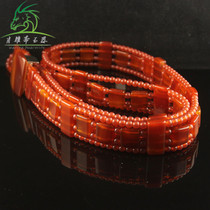 Xiao Yazhai natural A-goods Agate jade belt Belt Year of life red jade belt belt jewelry