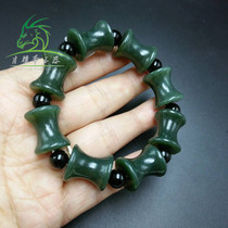 Xiao Yazhai natural Xinjiang Hetian jade jade bamboo festival bracelet Male safe transport festival Gaosheng jade bracelet