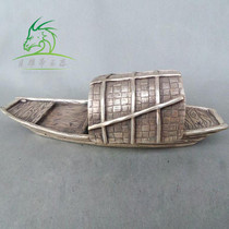 Xiao Yazhai antique bronze collection White copper boat decoration Wu tent boat home decoration craft gift decoration Feng Shui