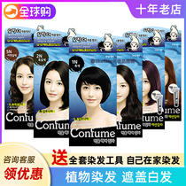 Korean FRUIT CUTTLEFISH JUICE hair dye black pure plant natural concealer white hair dye cream own at home dye 100G