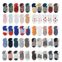 Children Socks Spring Summer Thin with light mouth Antimicrobial and deodorant CUHK Pure Cotton Socks Silicone anti-fall heel for male and female boat socks