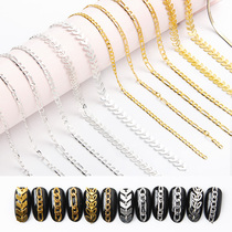 New nail jewelry Nail chain metal chain thick chain aircraft chain Japanese light therapy nail DIY decoration