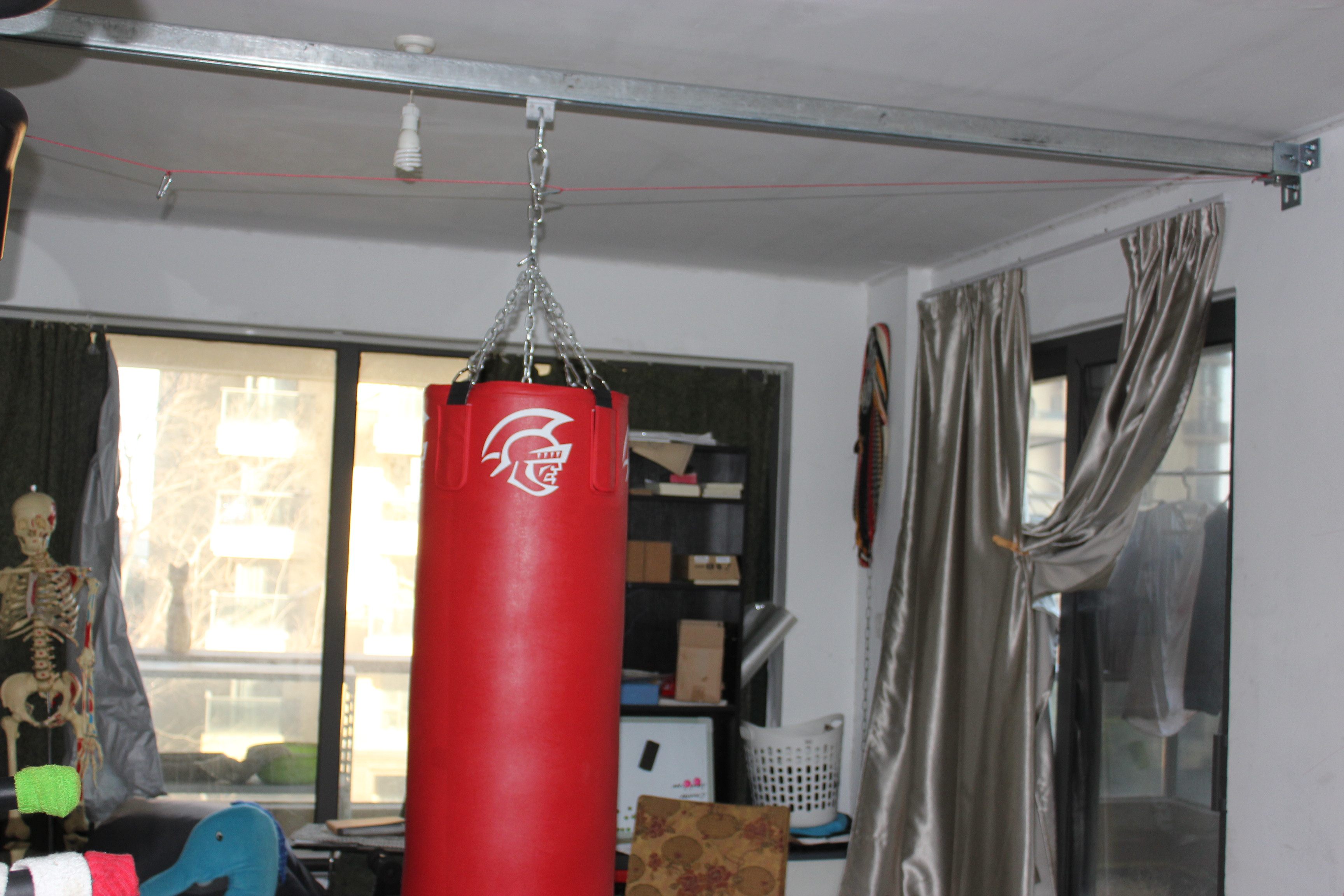 厂房搬迁促销沙袋架平行墙壁间桥式轨道钢管悬吊系统可移动省空间