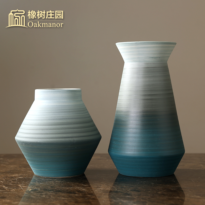 Nordic morandi, ceramic vases, furnishing articles living room table dry flower vase manual drawing flower implement creative decoration