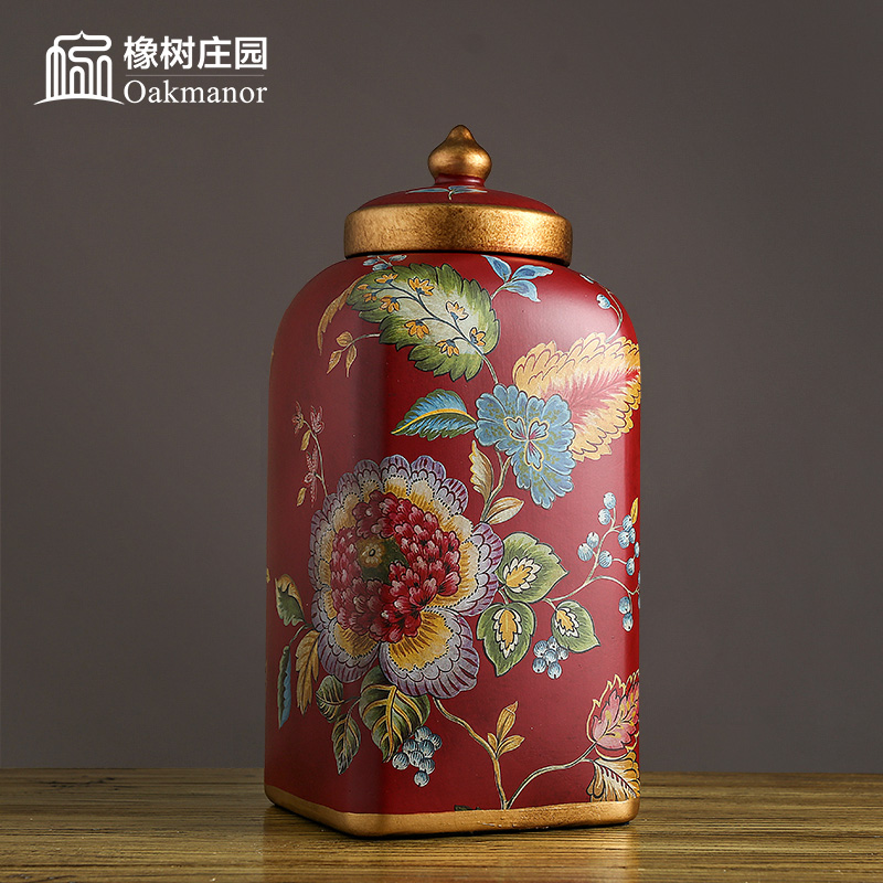 American storage tank furnishing articles European ceramic candy jar decorative POTS POTS with cover general as cans of soft outfit decoration