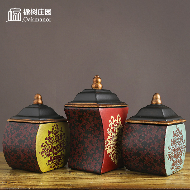 American ceramic tank storage tank restoring ancient ways furnishing articles sitting room the receive creative new Chinese art decoration jar with cover