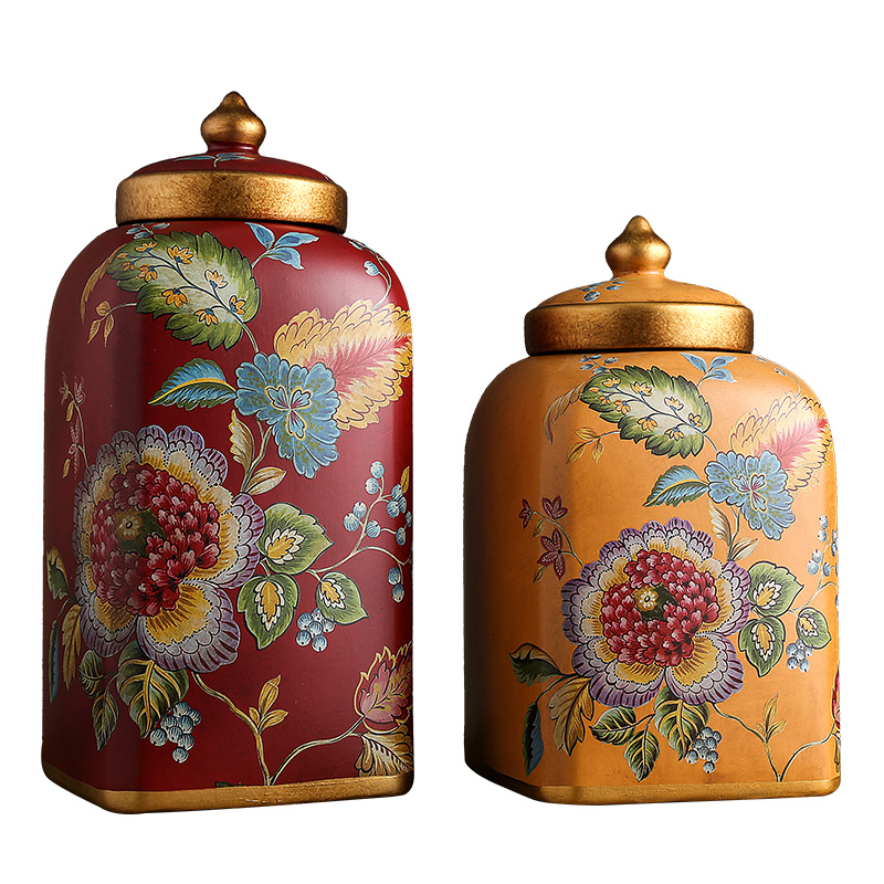 American storage tank furnishing articles European ceramic candy jar decorative POTS POTS with cover general as cans of soft outfit decoration