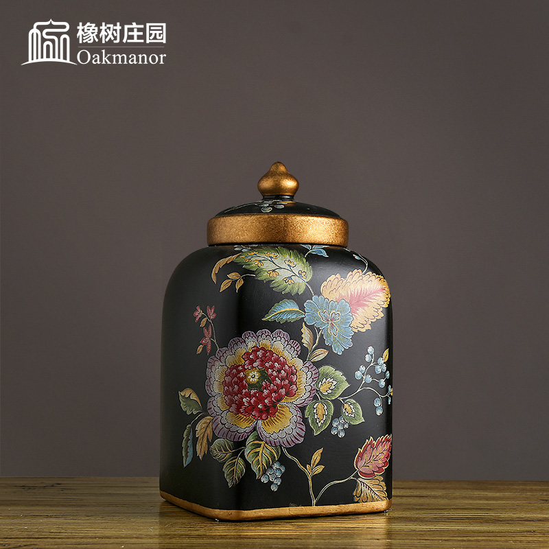 American storage tank furnishing articles European ceramic candy jar decorative POTS POTS with cover general as cans of soft outfit decoration