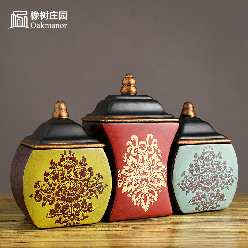 American ceramic tank storage tank restoring ancient ways furnishing articles sitting room the receive creative new Chinese art decoration jar with cover