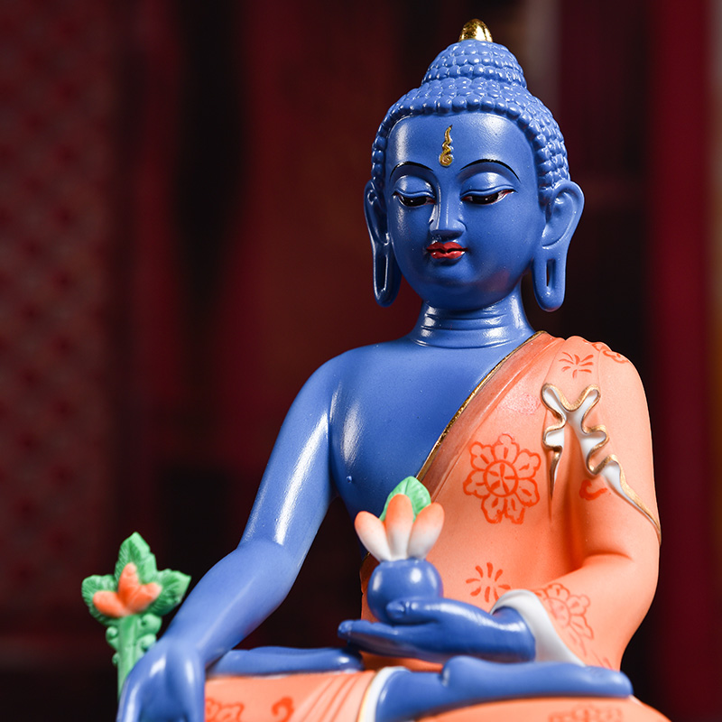 Yutang dai ceramic Buddha with sect medicine the guru Buddha Buddha Buddha furnishing articles Oriental medicine lapis lazuli light of medicine the guru Buddha